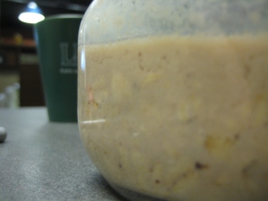 overnight oats in ball jar macro side